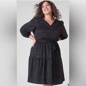 Lane Bryant Tone Monochrome Long Sleeve Animal Print Dress Size 20